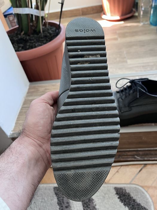 Pantofi wojas dama gri metalizat piele aproape noi