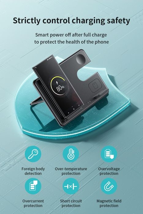 Hoco CQ2 Magnetic 3в1 PD-30W Samsung Galaxy 24 25 Ultra Watch Buds