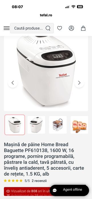 Mașină de pâine Home Bread Baguette PF610138, 1600 W, 16 programe,