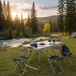 Мобилен комплект маса и 4 стола – практично решение за всяко пътуване