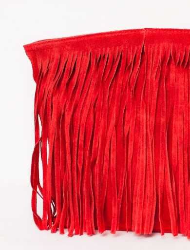 Geantă roșie cu franjuri piele intoarsă TRANSPORT GRATUIT prin curier