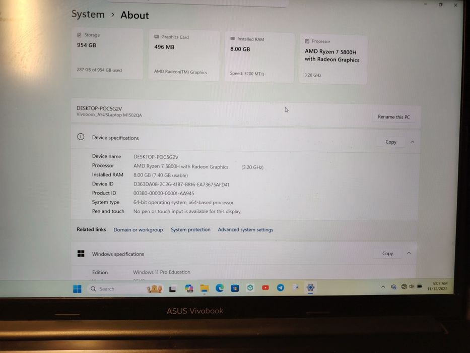 ASUS vivobook amd Ryzen 7