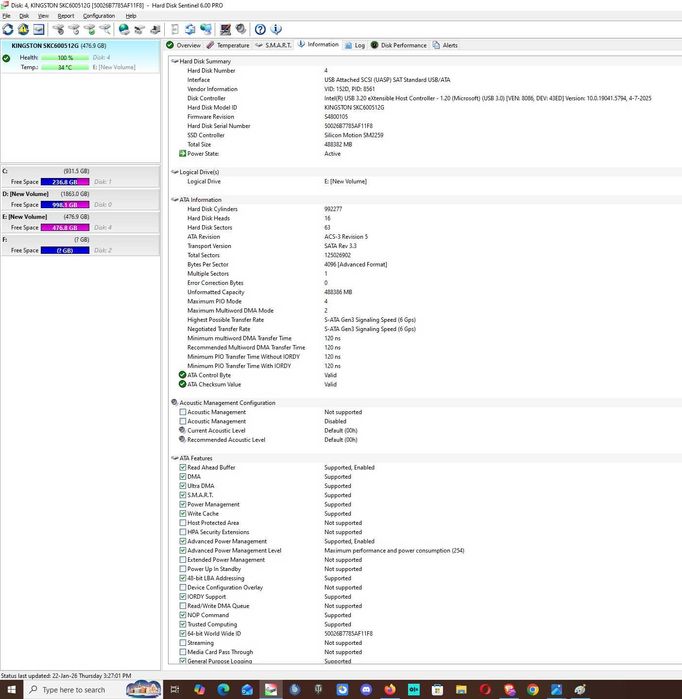 Solid-State Drive (SSD) Kingston 512GB SATA3 KC600 2.5" (SKC600/512G)