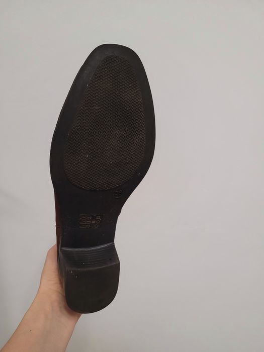 Ghete maro din piele, marimea 38-38,5