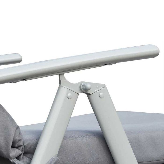 Сгъваем шезлонг, Outsunny, Метал, 137x63.5x100.5 см, Сив