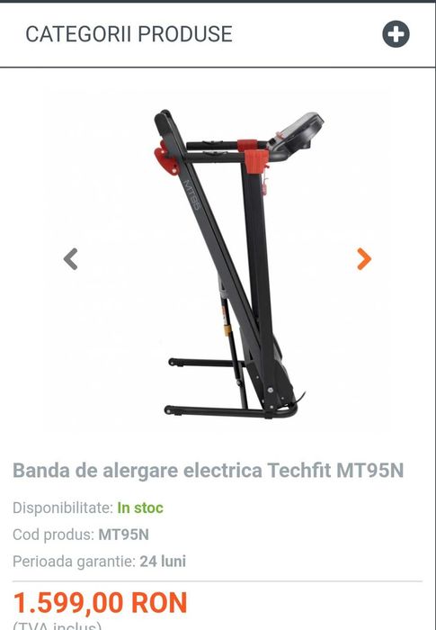 Vand banda de  alergat Techfit MT95 silentioasa