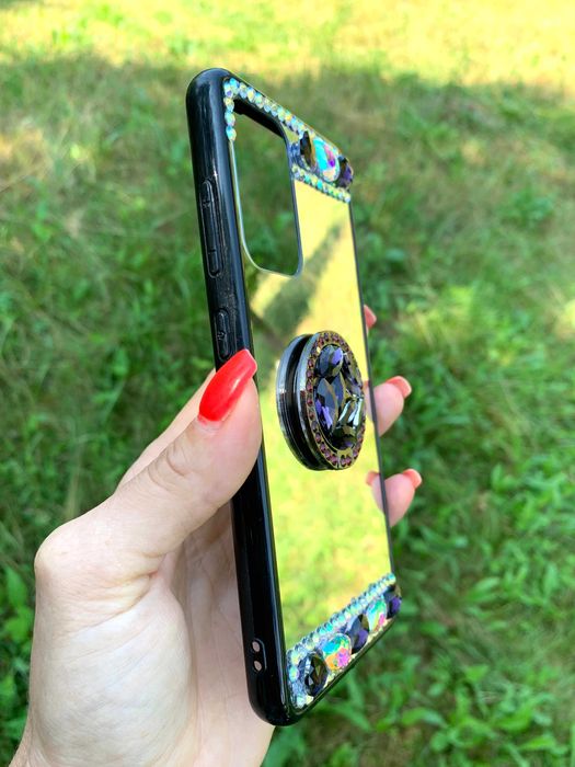 Husa oglinda cu inel + pietricele Samsung Galaxy A32 , A52, A52s , A72
