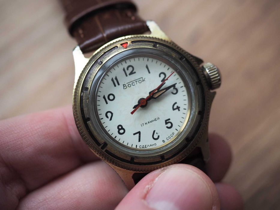 Ceas sovietic mecanic Vostok, 34 mm, unisex, rezistent la apă, URSS