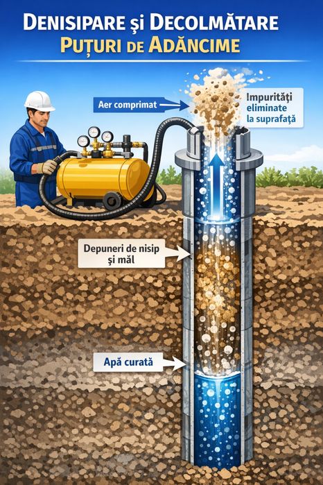 Denisipare/decolmatare/curățare puțuri de adâncime