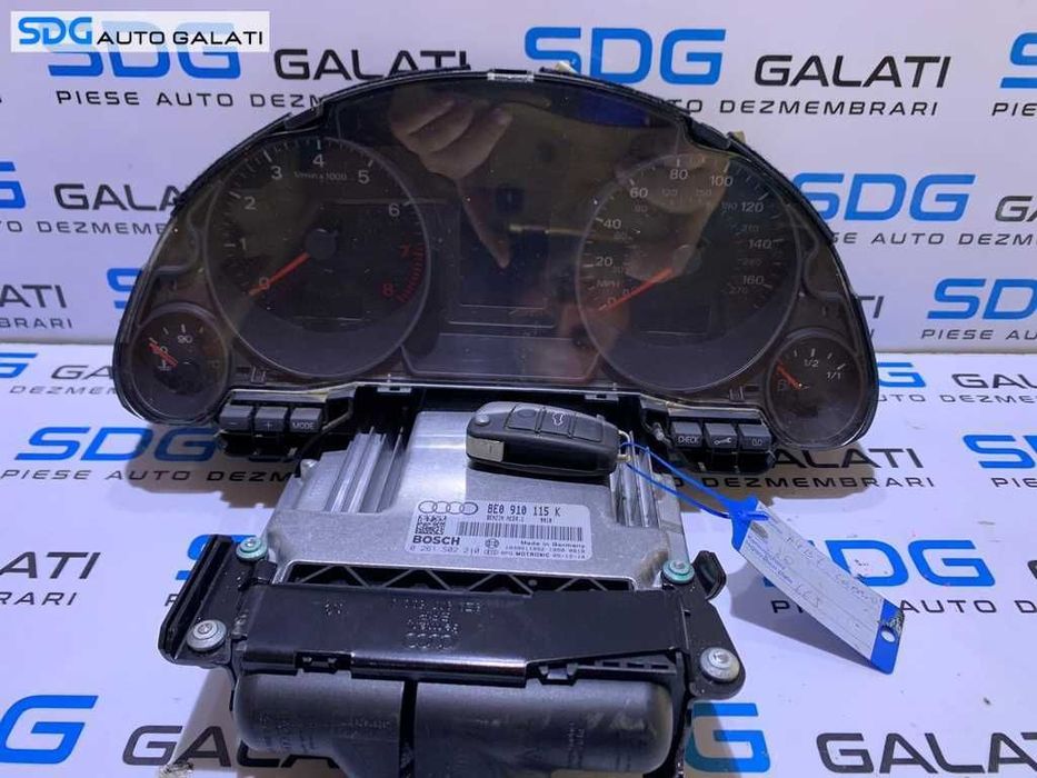 Kit Pornire Complet ECU Calculator Motor Cip Cheie si Imobilizator Audi A4 B7 2.0 TFSI BWE 2005 - 2008 Cod 8E0910115K 0261S02210 [LC1337]