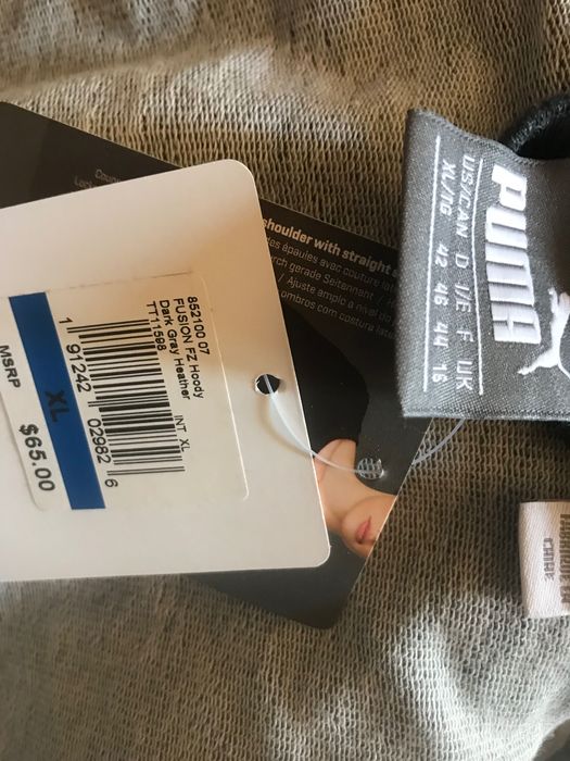 PUMA. Plus size. Хлопковая oversize худи-толстовка