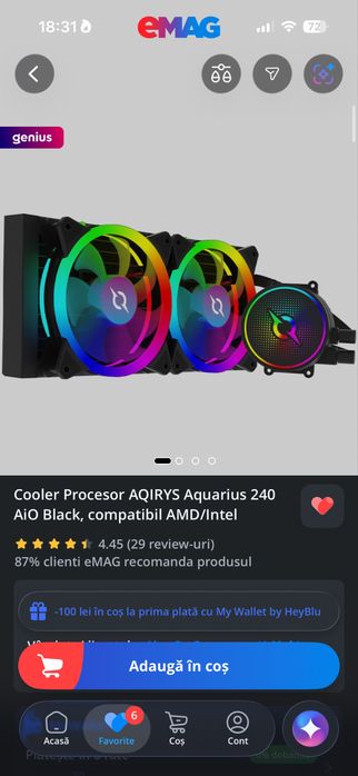 Cooler Procesor AQIRYS Aquarius 240 AiO Black, compatibil AMD/Intel