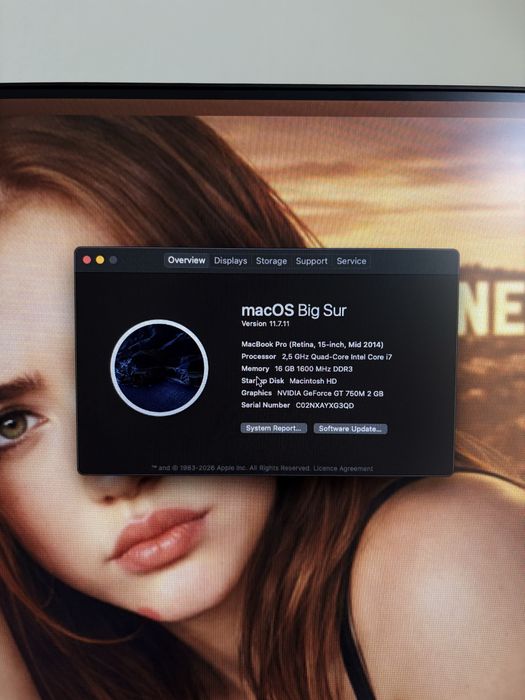 macbook pro(retina, 15 inch,mid 2014