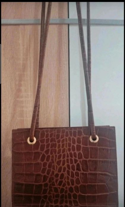 Geantă damă din piele naturala Made in Italy model croco