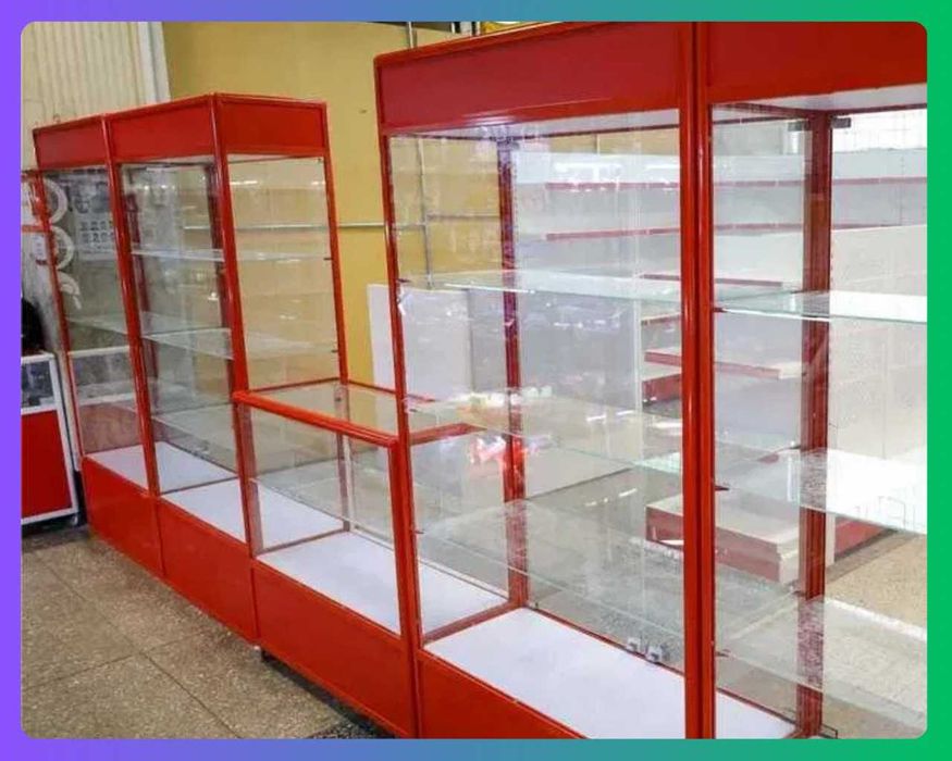 Прилавок витрина, стеклянная, metal oynaly vitrina va prilavkalar