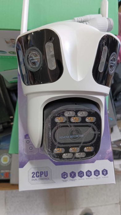 Тройна IP камера с WiFi приложение iCSee безжична камера 12MP