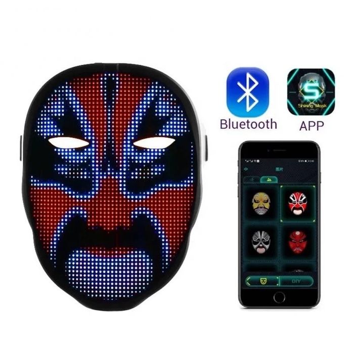 LED Маска Shining Mask — Программируемая (Bluetooth + Приложение)