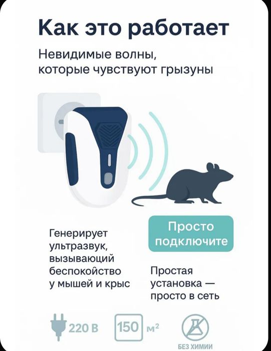 Отпугиватель Чистый Дом ультразвуковой без вреда здоровью человека