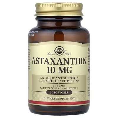 Solgar, Астаксантин, 10 мг, 30 капсул. Solgar astaxanthin 10 mg.