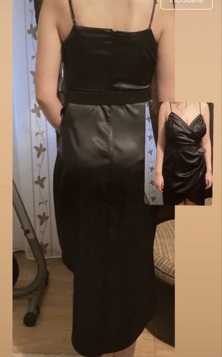 Rochie neagra  satin