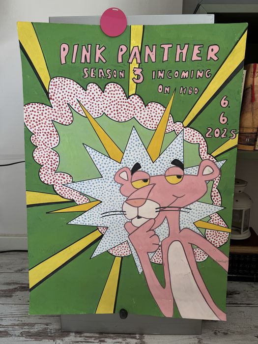 poster “Pink Panther” pictat
