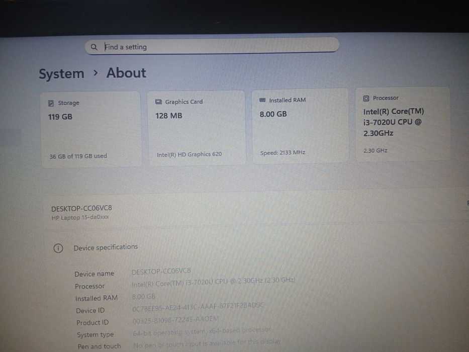 Vand laptop HP 15da