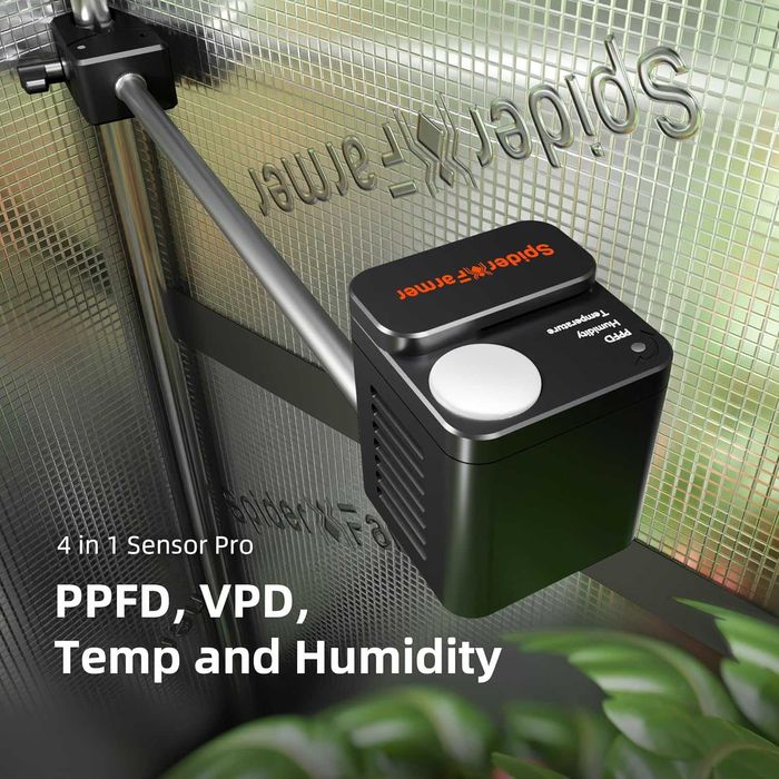 Senzor 4 in 1 Spider Farmer GGS Sensor Pro Kit Monitorizare VPD PPFD CO2 Temperatura Umiditate Control Precizie Grow Tent Agricultura Indoor Nou
