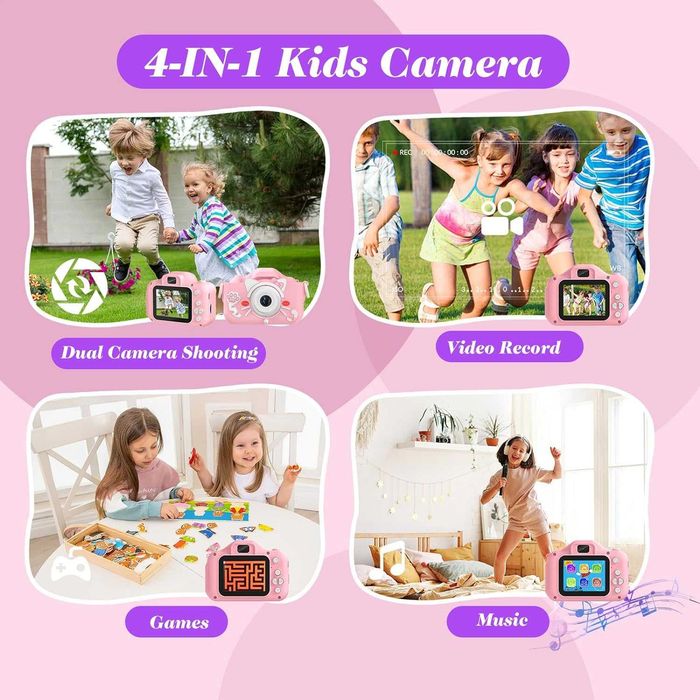 Цифрова камера Envyvip за деца 3-8 години, HD 1080P, 32GB SD карта