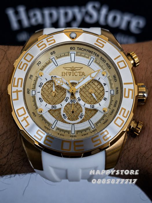 INVICTA Pogo White/Gold 50 mm, Инвикта нов мъжки часовник