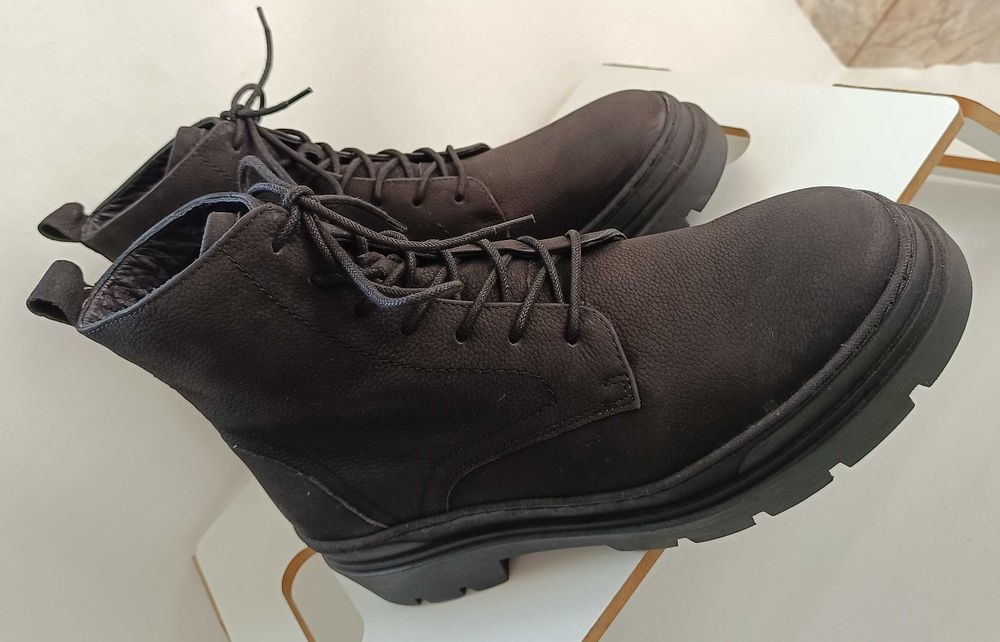 Ghete bocanci lace 44.5 45 premium Poelman NOI piele naturala moale