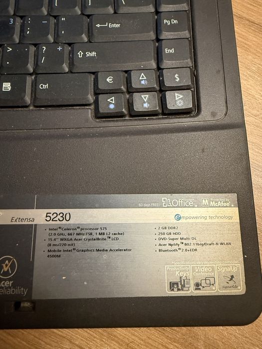 Vand laptop Acer Extensa 5230