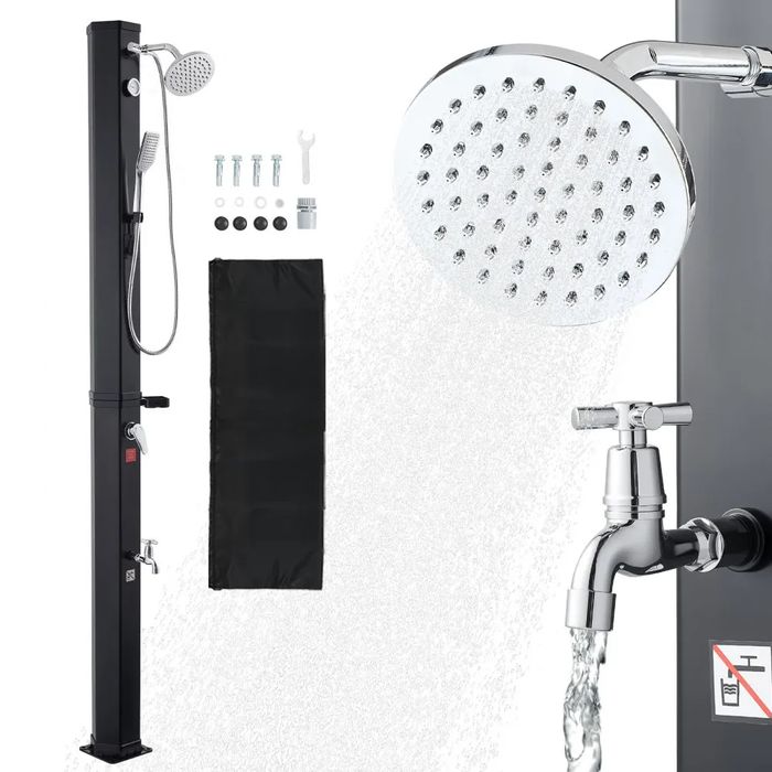 Dus incalzit cu energie solara 40L pentru piscina, dus exterior cu