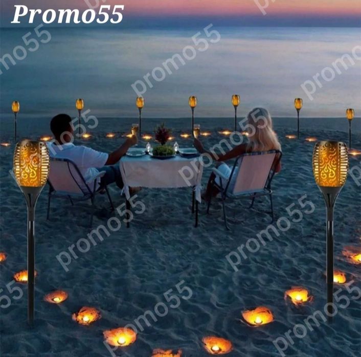 Соларна лампа за двор и градина  с огнен ефект, танцуващ пламък