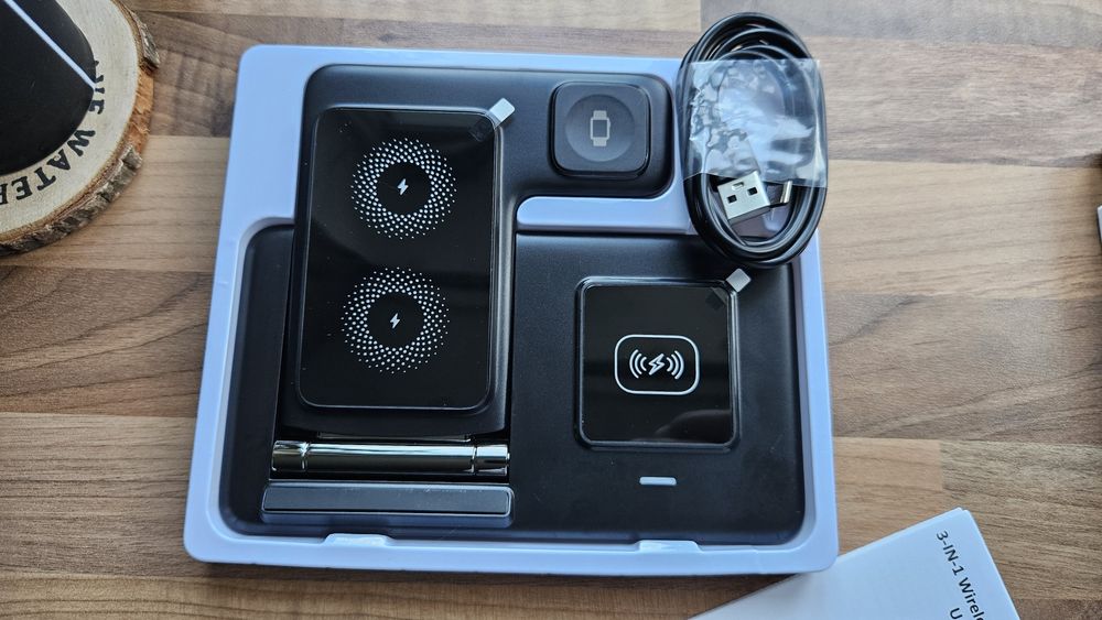 Dock incarcare wireless apple smartwatch, casti si smartphone