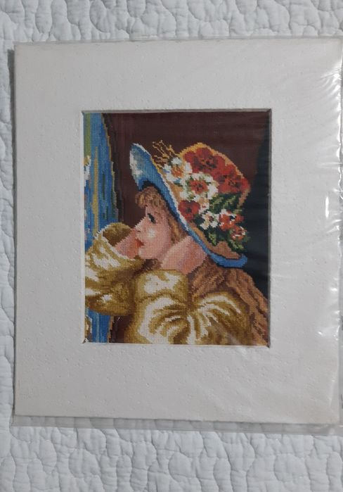 Goblen lucrat manual,  Fata la oglindă