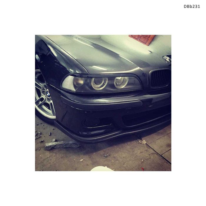 Тунинг вежди за фарове / спойлери за фарове за BMW 5 E39 1998-2004, черни – DBb231 бмв е39 tuning vejdi farove bmv