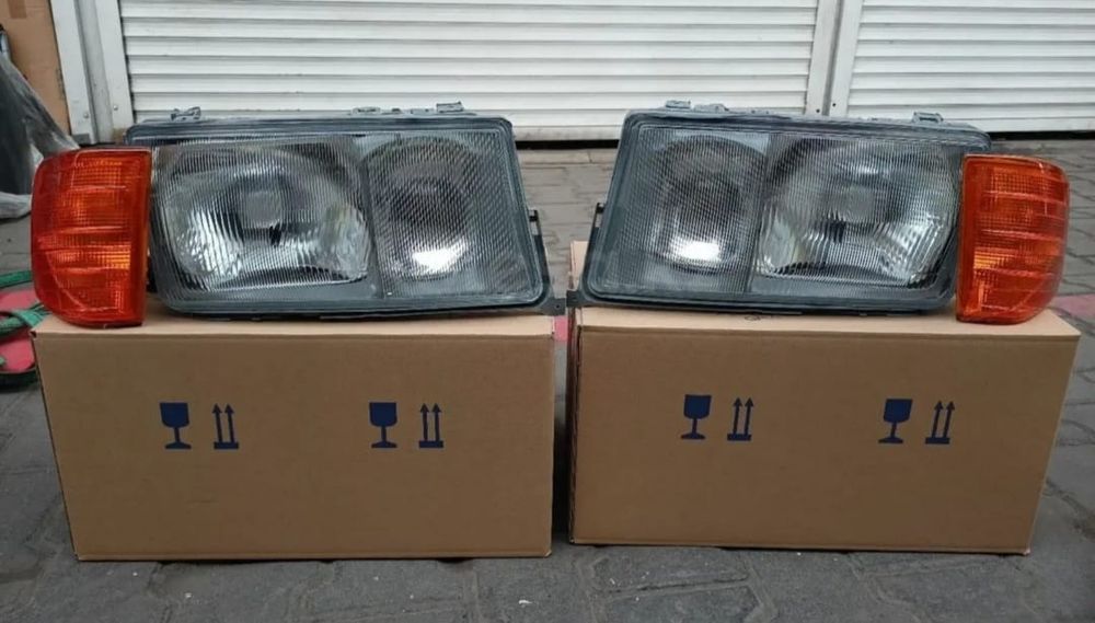 Мерс 190 фара, поворотники, решетка, бампер, реснички