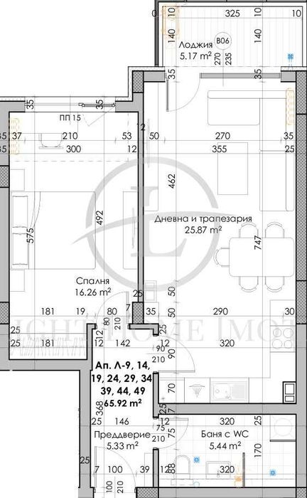 Реф. 903 Двустаен апартамент Южен