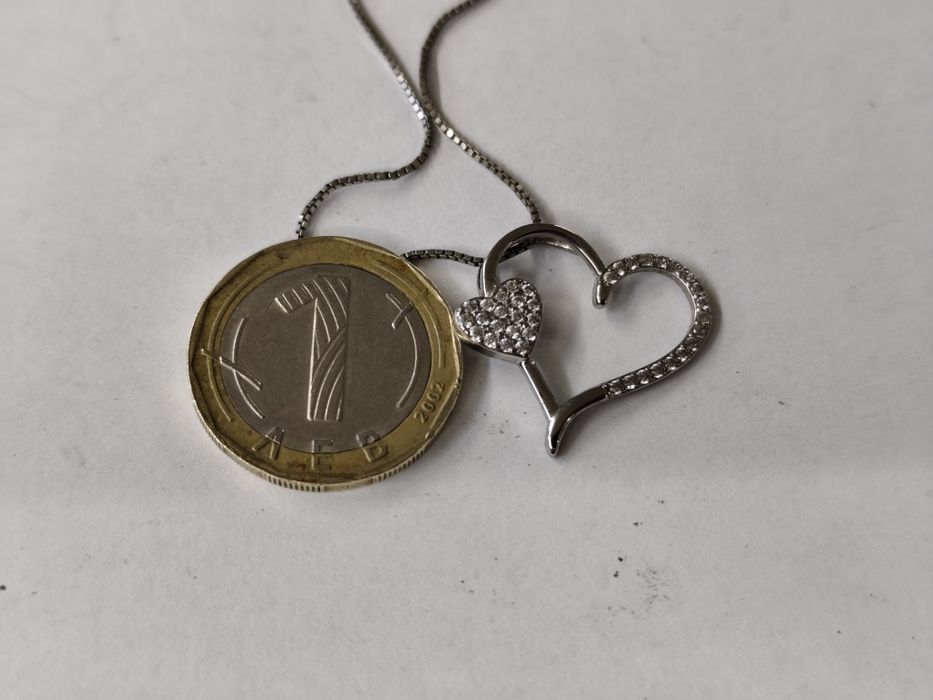 Сребърно колие 925 сърце