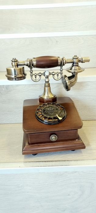 Нов Аналогов  Дървен Ретро Телефон със Шайба