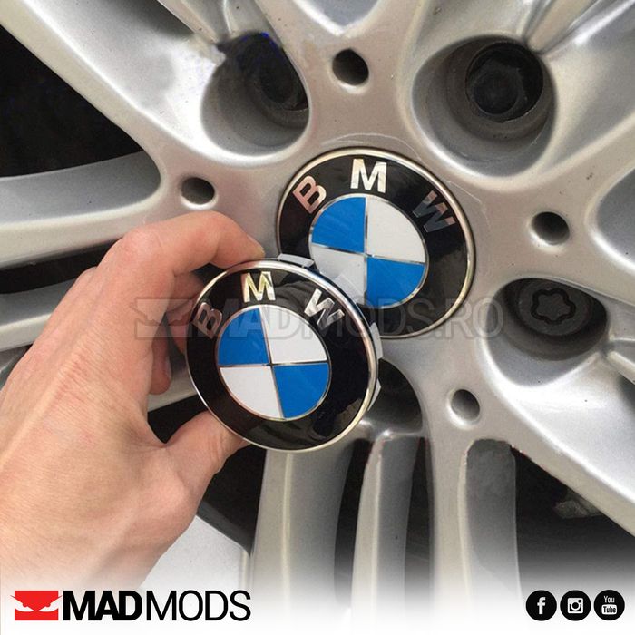 Set 4 capacele jante BMW 68mm, 60mm, 56mm Seria 1 2 3 4 5 6 7 8 i X M