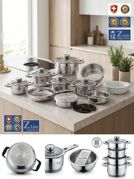 Set 17 piese gătit inox Z.P.T. International (tip Zepter) - NOU
