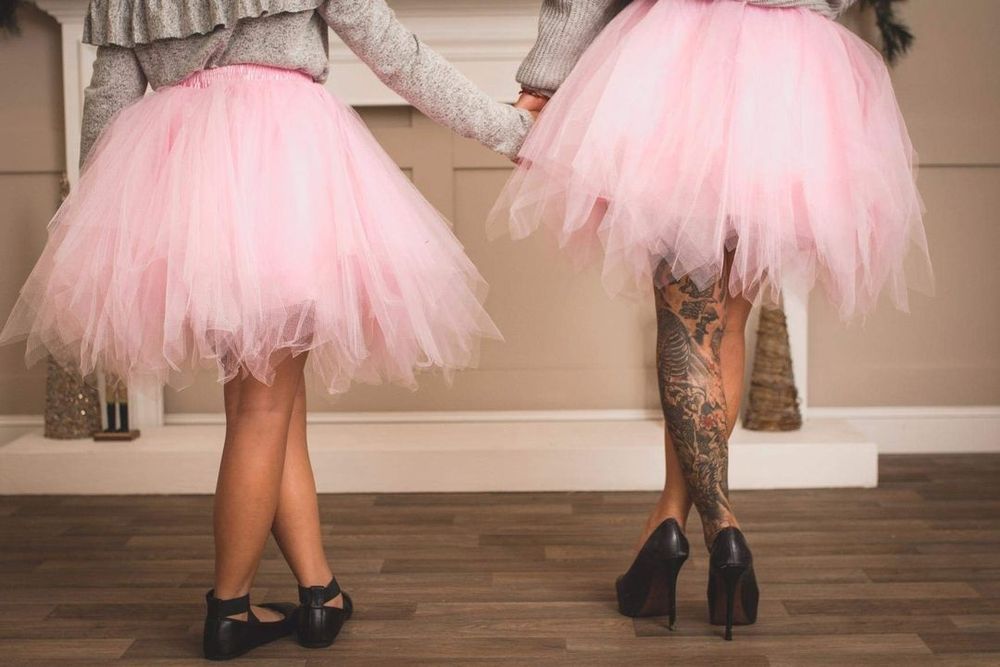 Fustă tutu damă roz mărimea M tulle nouă, cu etichetă