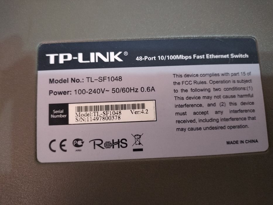 TP-Link 48-Port 10/100mbs Fast Ethernet Switch