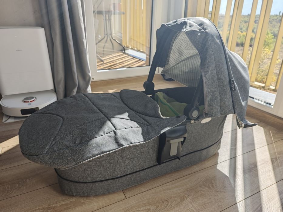 Количка 3в1 Graco Evo Suits Me, Сива с 3 коша и дъждобран