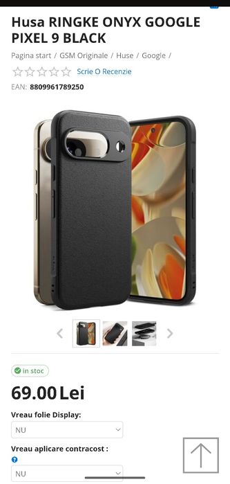 Google Pixel 9 Pro Porcelain, 100% Battery Health + Husă Ringke Onyx