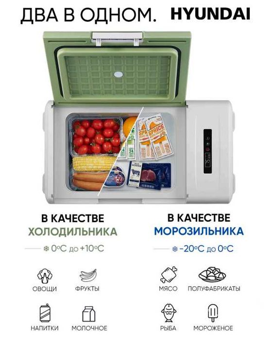 Автомобильный холодильник компрессорный HYUNDAI  Доставка БЕСПЛАТНО