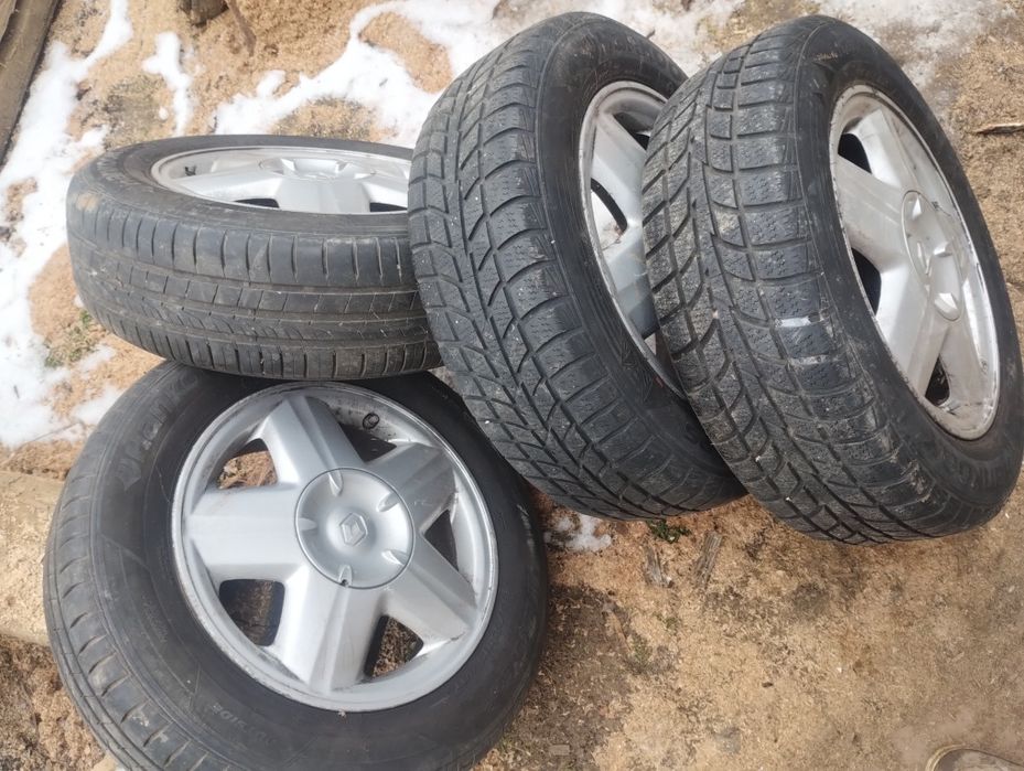 Vand urgent jenti Renault aluminiu cauciuc iarna Hankok jenți tabla