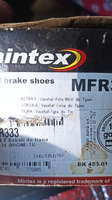 Saboți frana mintex