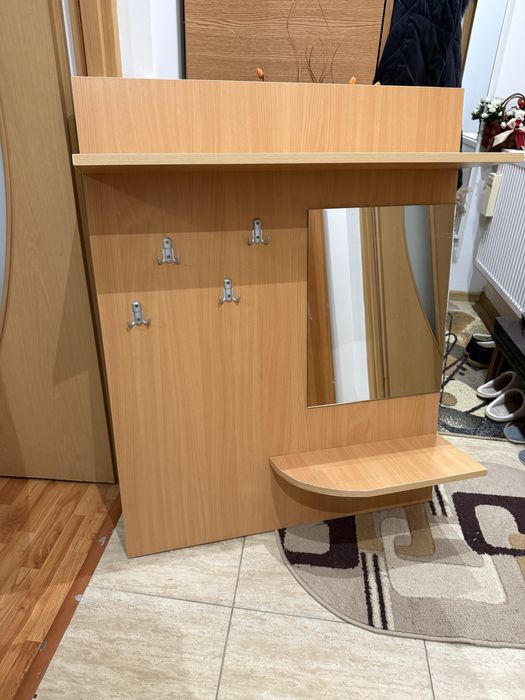 Cuier cu oglinda de perete 115x90